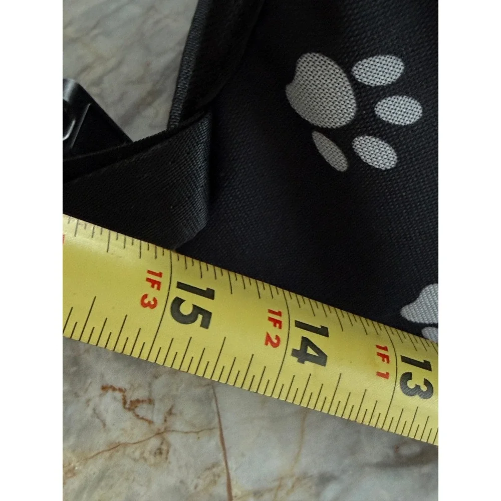 Black Paw Print Pet Car Booster Seat Small Dog Cat Travel Carrier Mesh Sides